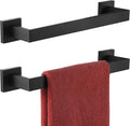 KOKOSIRI 12-Inch Single Towel Bar, Bathroom Kitchen Towel Holder, Wall Mounted SUS304 Stainless Steel Towel Rack 2 Pack, Matte Black, B4003BK-L12-P2
