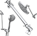 Chrome Shower Head Extension, 10 Inch Solid Brass Shower Extension Arm with Durable Anti-leak Lock Joints, Adjustable Shower Head Extension Arm