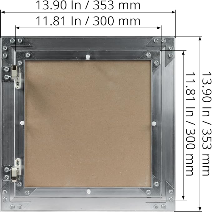 12" x 12" Inch Aluminum Drywall Access Panel - Service Shaft Door - Plumbing, Electricity, Heating, Alarm Wall Inspection hatch for Drywall - Bathroom Service Access Hole Cover
