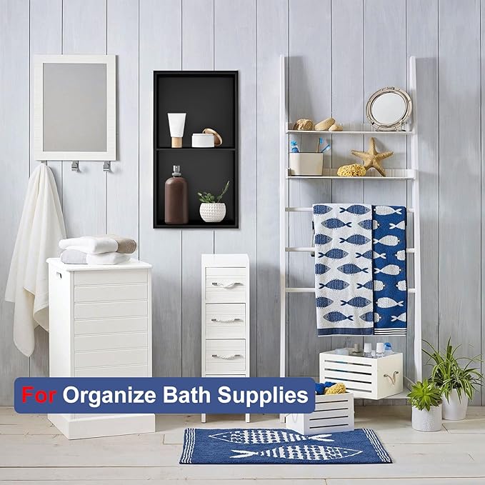 Shower Niche, Stainless Steel Elegant Bathroom Niche, No Tile Needed Recessed Shower Shelf Organizer for Storage
