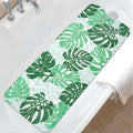 Tropical Leaves Bathtub Mat Non Slip, Boho Bath Tub Mat Baby Bath Mats for Bathroom Anti Slip Shower Mats for Inside Shower, Green Plants Bathmat with Suction and Drain Holes Machine Washable, 40″x16″