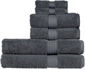 Christy Renaissance 6 Piece Gray Towel Set | 100% Egyptian Cotton | Luxury Bathroom Towels | Soft and Super Absorbent | 675 GSM | 2 Bath Sheet 2 Hand 2 Face | Ash Gray