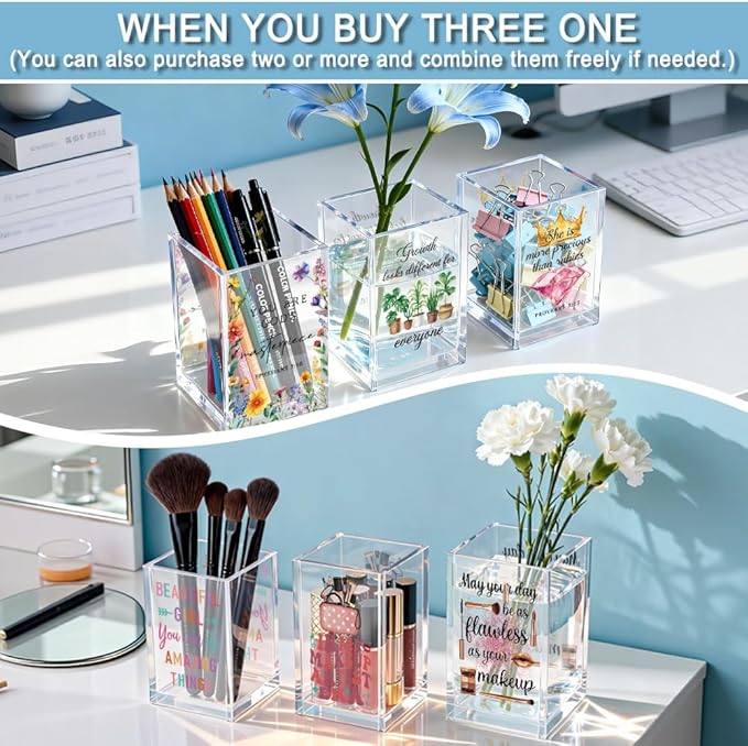 In My Dance Era Acrylic Cosmetic Holder, Funny Makeup Brush Holder Gifts for Dancer Cheer Leader Women Girls, Bathroom Vanity Organizer for Make up Brushes, Dance Team Coach Gifts