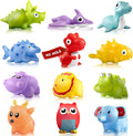 Hely Cancy Infant Bath Toys for 18 Months - No Hole Animal Bathtub Toys, Baby Bath Tub Toys