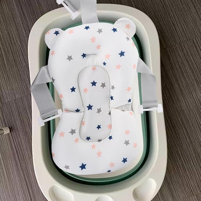 Mesh Bath Support Seat Floating Shower Pad Newborn Non-Slip Cradle Cushion for Bathtubs Safe Comfortable Bathing Aid