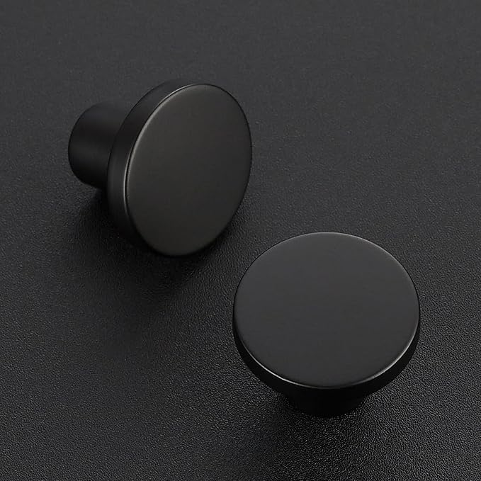 Ravinte 30 Pack Cabinet Knobs Black Kitchen Cabinet Knobs Round Dresser Drawer Pulls Closet Door Pulls 1-1/5 Inch