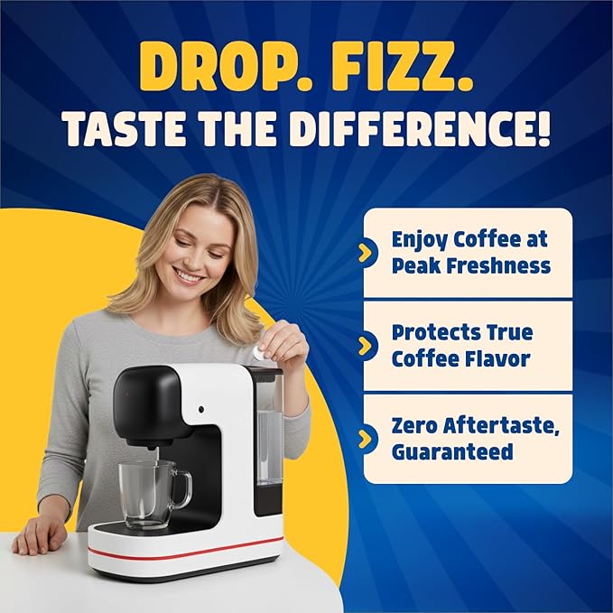 Coffee Maker Descaler - Easy to Use Coffee Machine Tablets Compatible with All Major Brands - Fast Acting Descaling Tablets Preserves Brew Flavor & Machine Longevity (24 Count)