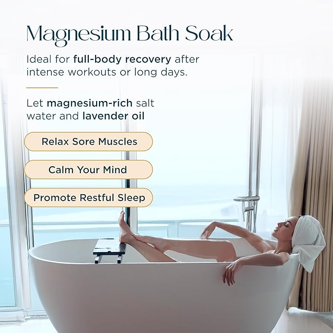 Abundant Natural Health Ocean Magnesium Bath Soak Infused with Lavender Oil to Hydrate, Soothe and Moisturize Skin, Relax and Replenish Muscles, Highly Concentrated Pure Magnesium Salts, 500mL