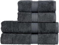Christy Renaissance 4 Piece Gray Towel Set | 100% Egyptian Cotton | Luxury Bathroom Towels | Soft and Super Absorbent | 675 GSM | 2 Bath 2 Hand | Ash Gray