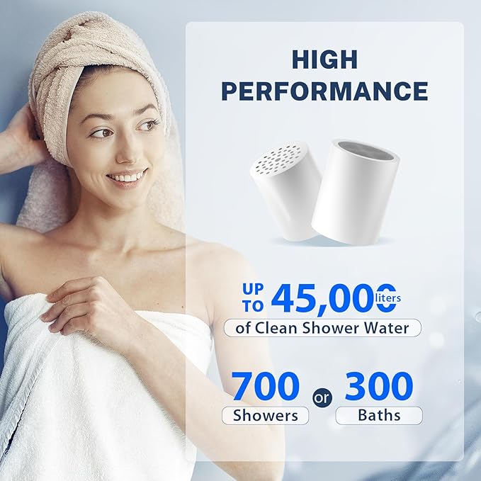 iSpring 33-Stage High Output Universal Shower Filter SF2S with Replaceable Cartridge, Better Skin, Softer Hair, and Stronger Nails, Chrome