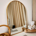 HARRITPURE 2Pcs Arched Bathroom Mirror Wall Mounted Mirror Aluminum Alloy Frame for Bathroom,Vanity Mirror Home Decor for Bathroom Bedroom Living Room Entryway (Gold, 20"*30")