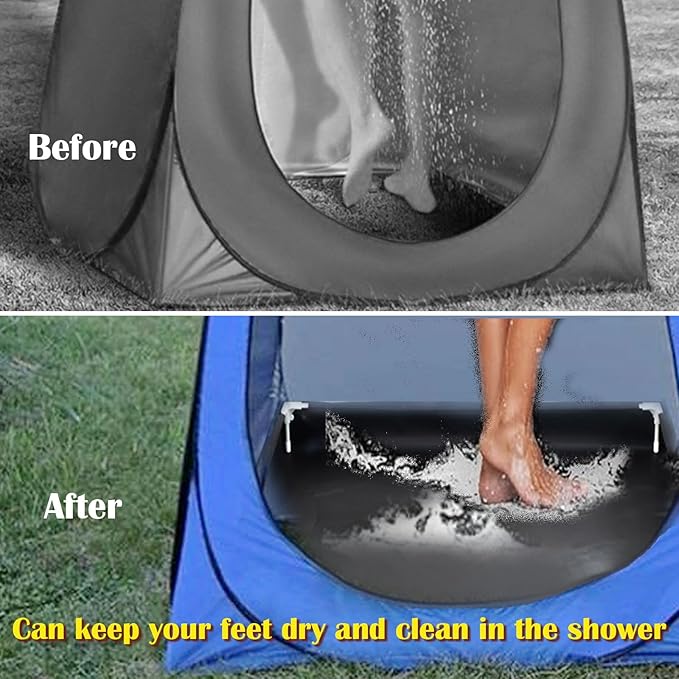 Portable Shower Pan, Foldable Outdoor Shower Floor with Drain & Storage Bag, RV Shower Pan Camping Shower Base for Outdoor, Indoor, Camping, Beach, Pet Bath