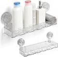 Corrugated Suction Cup Storage Holder, Heavy-Duty Suction Cup Shower Shelf, Shower Caddy Bathroom Organizer with Hollow Drainage Design, Ideal for Renters
