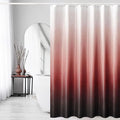 Gibelle Ombre Shower Curtain, Red Black Gradient Fabric Shower Curtain, Waffle Weave Textured Bathroom Curtains Shower Set with Hooks, Water Repellent and Machine Washable, 72 x 72
