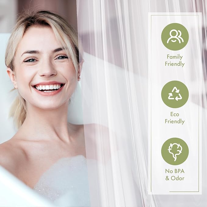AmazerBath Extra Long Shower Curtain Liner, Clear Shower Curtain Liners 96 Length, 72x96 Inches Plastic Shower Curtain Liner, Cute PEVA Tall Shower Liner, Bathroom Shower Curtain Liners with 3 Magnets