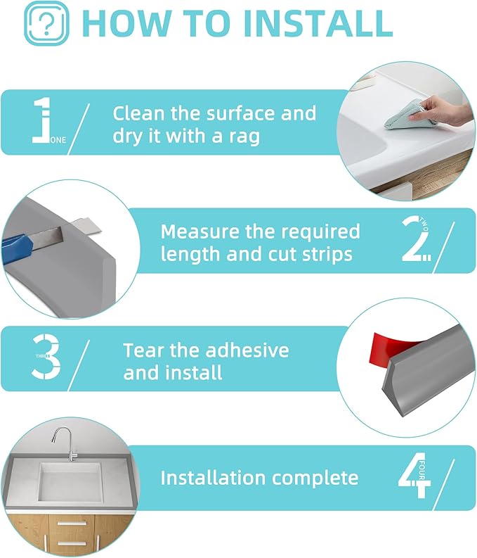 Shower Threshold Water Dam,Walk in Shower Water Guard, Shower Dam Water Barrier Bathroom Sink Splash for Dry And Wet Separation Caulk Seal Strip Edge Trim (78Inch, Gray)