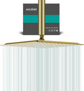 Square Rain Shower Head, High Flow Stainless Steel,Work with any decorative style，All Metal Rainfall Shower Head (Brushed Gold, 12)