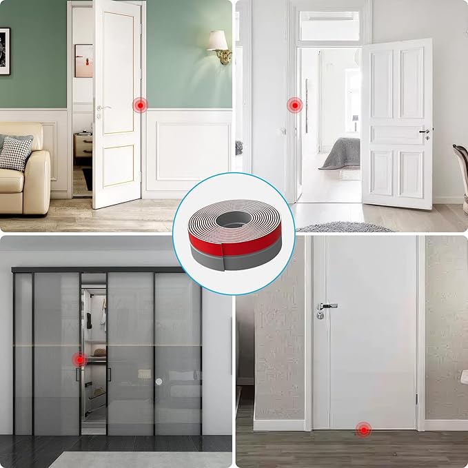 Heavy-Duty 3Inch (W) x 20FT(L) Door Weather Stripping, Extra Thick 2mm Door Draft Stopper Silicone Seal Strip, Draft Seal Tape for Doors Windows and Shower Glass Gap