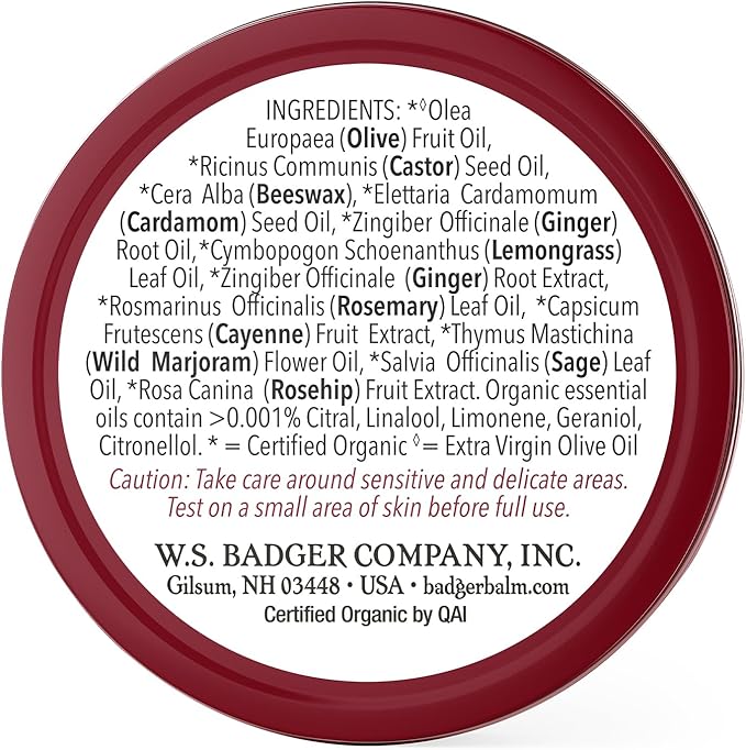 Badger - Sore Muscle Rub, Cayenne Pepper and Ginger, Organic Sore Muscle Rub, Warming Balm, Muscle Relief Balm, Warming Muscle Rub, 0.75 oz (2 Pack)