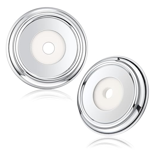 Enhon 2 Pack Metal Tub Spout Cover Ring, Bathroom Faucet Remodeling Wall Plate with Foam Gasket, 1-1/2 Inch ID and 3-5/8 Inch OD(Chrome)
