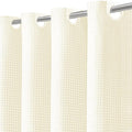 Inhousolu No Hook Waffle Weave Shower Curtain with Removable Snap in Fabric Liner Set for Bathroom, 230 GSM Heavy Duty Weighted Hem, Water Repellent Washable Bath Curtains, 72 x 72 Inch, Ivory