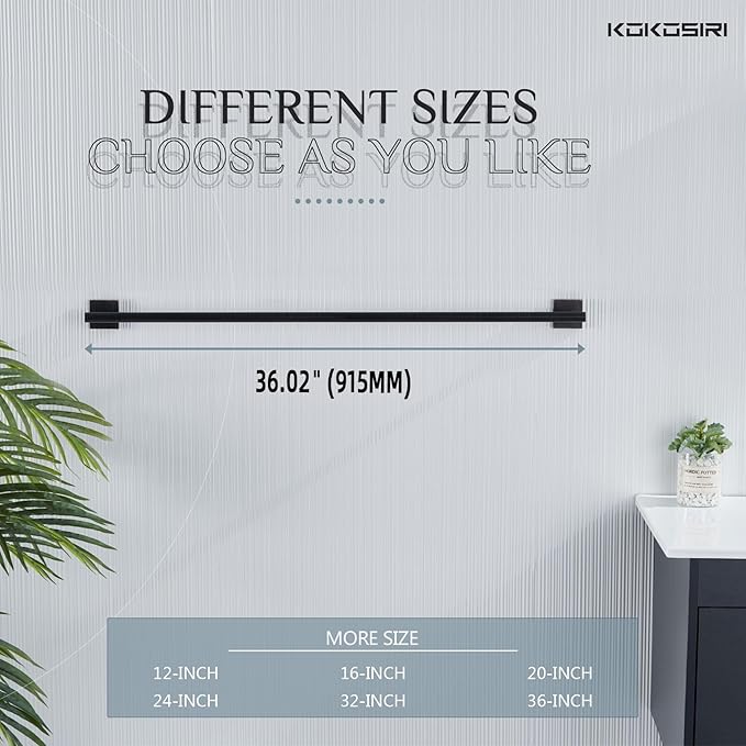 KOKOSIRI Bathroom Towel Bar 36'' Towel Holder for Bath Kitchen Wall Mount Towel Rails 36 Inch Oil Rubbed Bronze Stainless Steel B4005ORB-L36