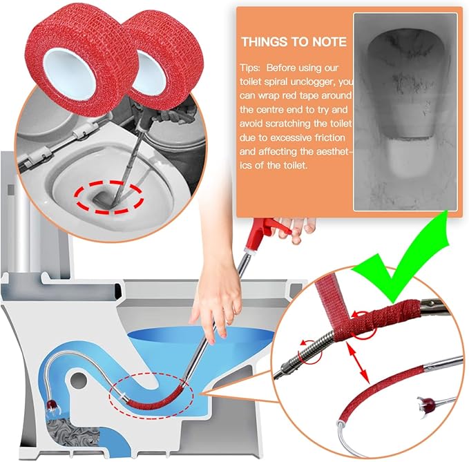 Toilet Auger/Drain Clog Remover Tool Kit-1PCS Toilet Snake Grabber,2PCS Drain Snake Hair Remover＆1PCS AC Drain Line Cleaner Tool for Blocking and Cleaning Toilets (Toilet Drain Unblocking kit)