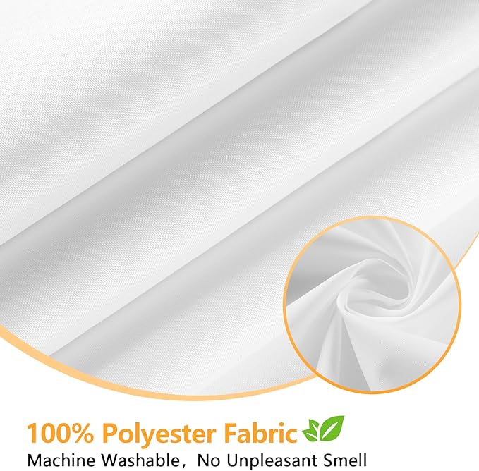 60''W Waterproof Fabric Shower Curtain Liner with 3 Large Magnets, 60 x 84 Inch Washable Cloth Shower Liner Extra Long, White Lightweight Tall Bathroom Curtain for Walkin Shower