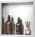 No Tile Needed Shower Niche for Bathroom Storage,Recessed Wall Niche,Shower Shelf,Stainless Steel (Brush, 12 * 12 in)