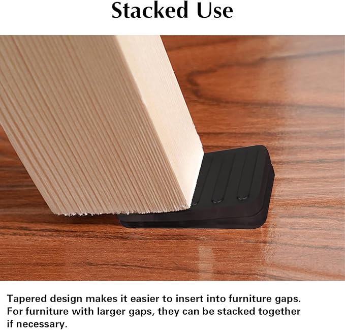 8 Pack Plastic Shims Table Wedge Black Toilet Shim, Levelers Adjustable Blocks Furniture Shims Wedges, Hot Tub Restaurant Appliance Shims for Leveling Feet, Trimmable Fix Highest Side 1/4"
