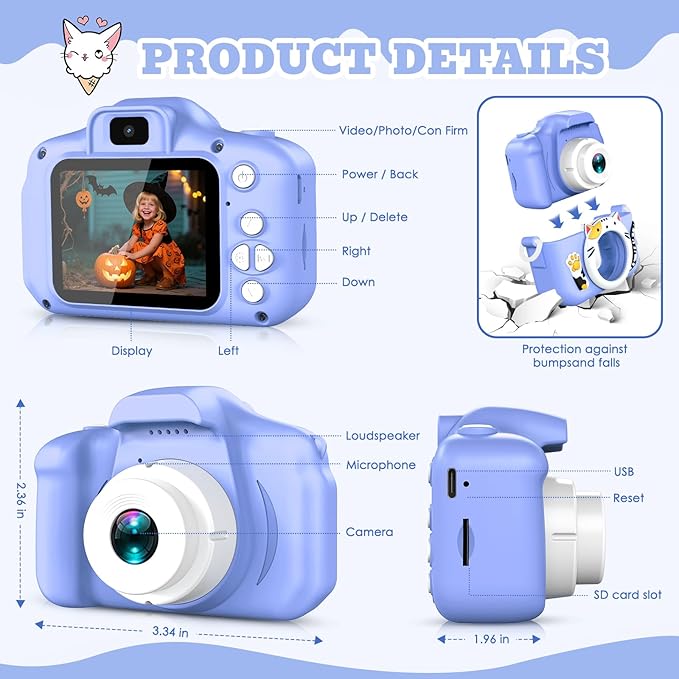 Upgrade Kids Selfie Camera for Boys,Girls Christmas Birthday Festival Gift for Kids,Digital Camera for Toddlers Toys for 3 4 5 6 7 8 9 10 11 12 Year Old