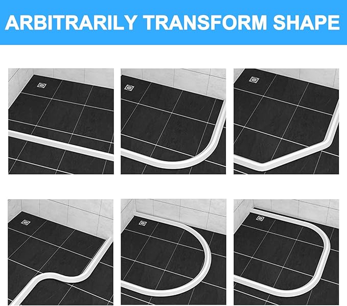 Duzzy 98 Inch Collapsible Shower Threshold Water Dam, Ideal for Wheelchair Accessible, Suitable for Accessibility ADA Handicap Shower