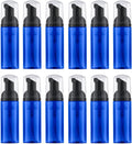 2 Oz Empty Foam Pump Bottle (12PCS) Travel Foaming Soap Dispenser for Hand Soap, Lash Shampoo Cleanser (Blue)