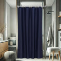 AooHome 48 Width x 72 Height inch Shower Liner, Stall Size Fabric Solid Color Bathroom Curtain with Hooks, Weighted Hem, Waterproof, Navy Blue