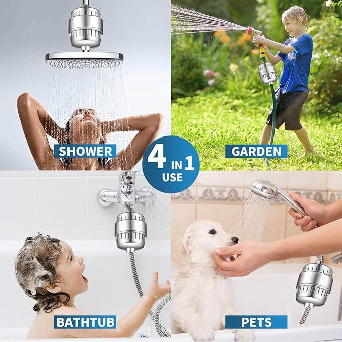 2-Pack 20-Stage Shower Filter Universal Replacement Cartridges - Suitable for Hard Water Purifiers, Removes Chlorine, Heavy Metals, Iron, Other Sediments, Softens Water, Improves Skin and Hair
