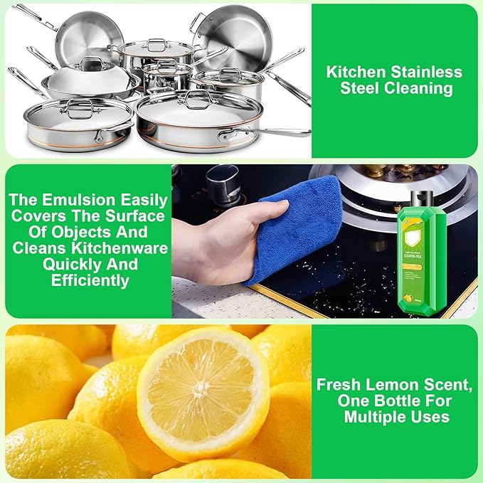Cleaning Milk House Cleaner,Powerful Multifunctional Concentrated Cleansing Lotion,Effective Cleaning Milk for Household Kitchen to Heavy Oil Stains,Multi-purpose Oils Stain Cleaner（300ml/10.6oz）