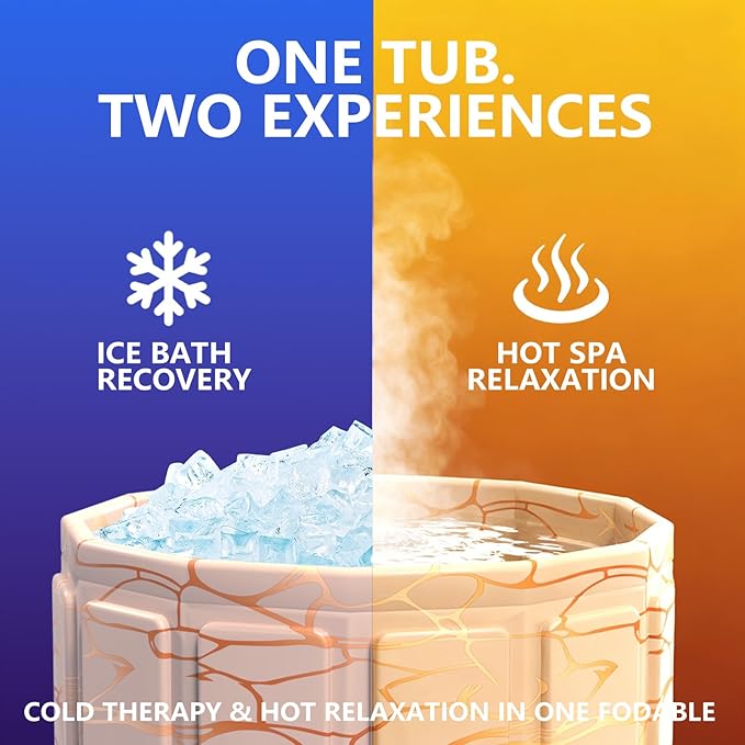 Portable Bath Tub for Adult, Foldable Soaking Bathtub for Hot SPA&Ice Bath, Foldable Small Bathtub Collapsible Tub for Bathing, Quick Setup No Installation, Space-Saving Storage (Fantasy,25.9X27.5IN)