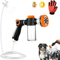Dog Shower Attachment for Bathroom & Bathtub, 8 Sprayer Modes Dog Washing Hose Attachment with Pet Grooming Glove, Fit G1/2 Shower Hose(HOSE NOT INCLUDED)