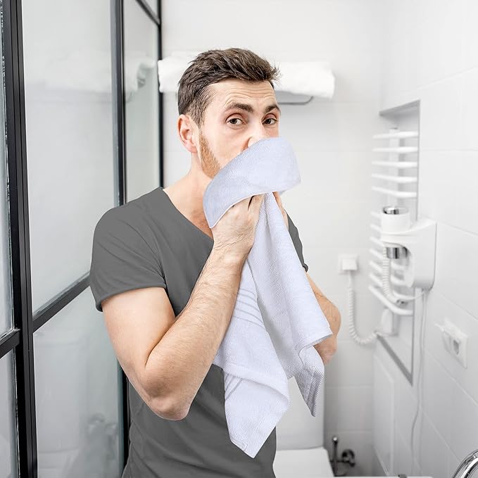 Utopia Towels Luxury Hand Towels Set, (16 x 28 inches) 100% Ring Spun Cotton, Lightweight and Highly Absorbent Towels for Bathroom, Travel, Camp, Hotel, and Spa (White) (60 Pack)