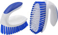 BITOPE 2 Pack Deep Cleaning Brush Set, Scrub Brush with Comfort Grip, Stiff Bristles Cleaner Scrubber for Kitchen, Sink, Bathroom, Shower Floor-Blue&White