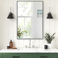 24x32 Inch Black Bathroom Mirror, Copper-Free Aluminum Alloy Frame Vanity Mirror, Rectangle Wall Mounted Modern Mirror for Bedroom/Living Room/Porch Horizontal or Vertical