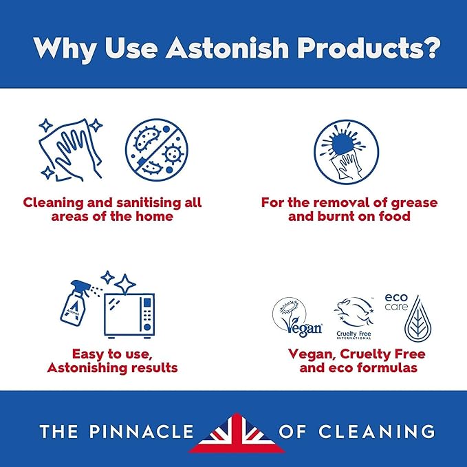 Astonish Streak Free Foaming Bathroom Cleaner Spray Bottle - Deep Cleaning White Jasmine & Basil Scented Spray For Soap Scum, Watermarks & Limescale - Cruelty Free Household Cleaning Supplies, 750 ml