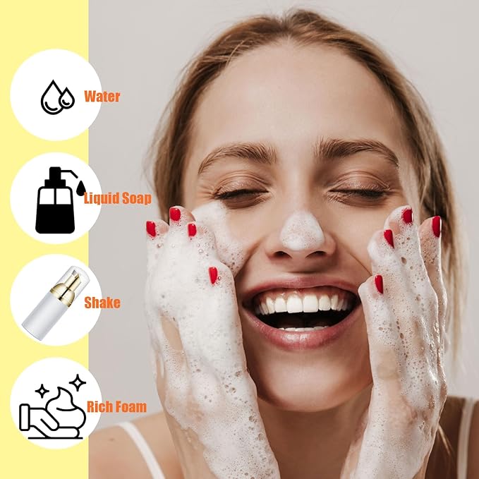 2 Oz Empty Foam Pump Bottle (50 PCS) Travel Foaming Soap Dispenser for Hand Soap, Lash Shampoo Cleanser (Transparent red&Electric red Pump&Clear Cap)