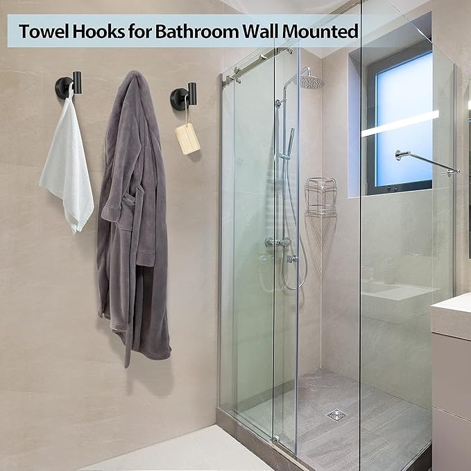 Kruodop Towel Hooks for Bathroom,2 Packs Wall Mount Towel Holder,Gold Matte Wall Robe Hook,Stainless Steel Heavy Duty Door Hanger Towel Hook for Kitchen, Bedroom,Hotel,Pool,Coats and Keys