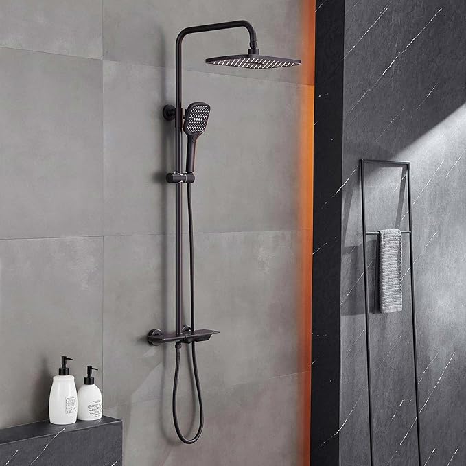 Angle Simple Shower Head Hose Lighter Oil Rubbed Bronze, Stainless Steel Flexible Shower Sprayer Hose Replacement, 59 Inches