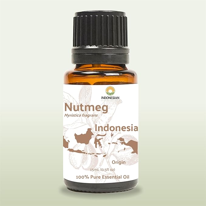 Nutmeg Essential Oil - Direct from Central Java, Indonesia - Pure Essential Oils for Diffusers, Muscle Relief and Aromatherapy | Premium Therapeutic Grade (2lbs)