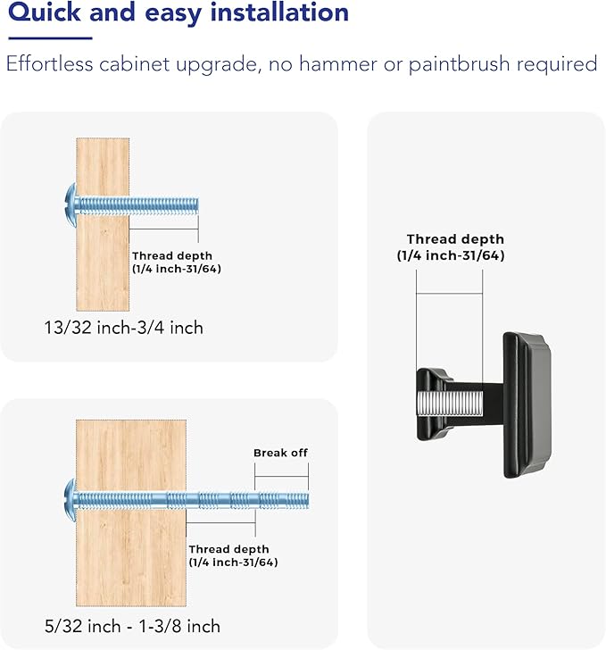 Ravinte Hardware 5 Pack Kitchen Cabinet Pulls Square Drawer Single Hole Handles Matte Black for Cupboard Gold Dresser Solid