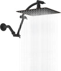 Hibbent All Metal cUPC Certified Rain Shower Head, 10'' High Pressure Rainfall Showerhead with 16" Shower Head Extension Arm, Brass Adjustable Shower Arm Extender, fixed Showerheads, Oil Rubbed Bronze