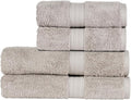 Christy Renaissance 4 Piece Gray Towel Set | 100% Egyptian Cotton | Luxury Bathroom Towels | Soft and Super Absorbent | 675 GSM | 2 Bath 2 Hand | Dove Gray