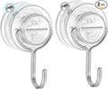 Suction Cup Hooks for Shower, Upgrade Twist-Lock Clear Suction Towel Hooks Heavy Duty Removable Bathroom Suction Hooks for Shower Tile Wall Glass Door Window 2 Pack